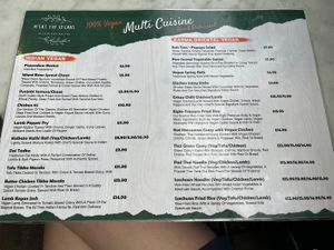 Menu  at Meat The Vegans in North West London