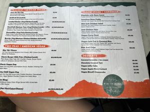 Menu  at Meat The Vegans in North West London