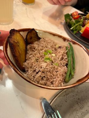 Rice to accompany the curry  at Meat The Vegans in North West London