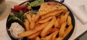 Fish and chips at Meat The Vegans in North West London