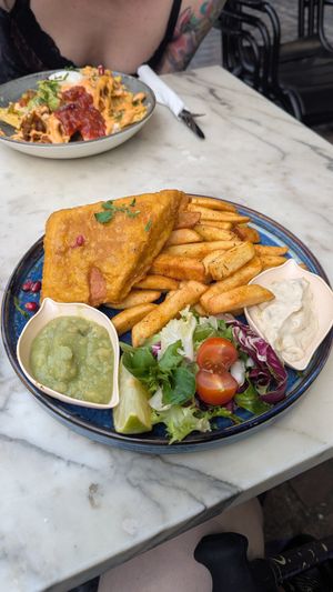 Fish & chips at Meat The Vegans in North West London