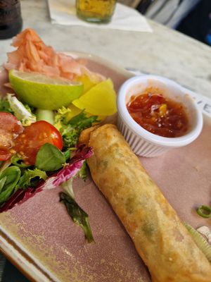 Spring rolls at Meat The Vegans in North West London