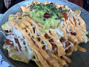 loaded nachos  at Meat The Vegans in North West London