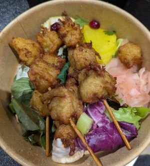 Chick'n satay sticks at Meat The Vegans in North West London