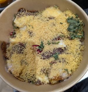 Samosa chaat at Meat The Vegans in North West London