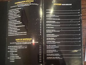 Menu part 2  at Liu's House in Allentown