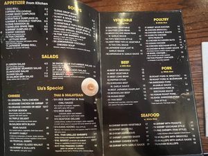 Menu part 5  at Liu's House in Allentown