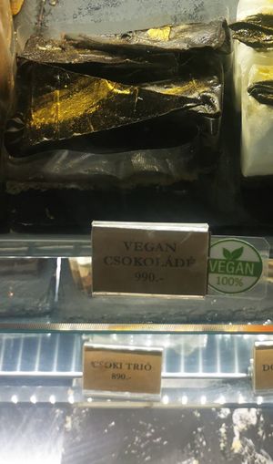 Vegan chocolate cake at Tortavár Bistro in Budapest