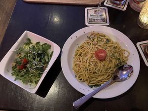 Spaghetti Carbonara  at Mathilda Vegan in Munich