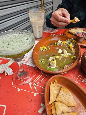 Forgot to take pics until we'd almost finished the ceviche at Taco Santo in Mexico City