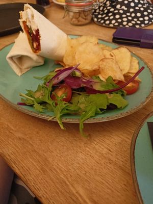 Beetroot falafel wrap at Great Western Hotel  in Newquay