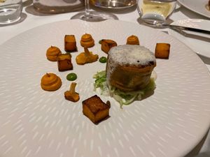 One of the ten vegan course set menu items  at Lucknam Park Hotel & Spa in Chippenham