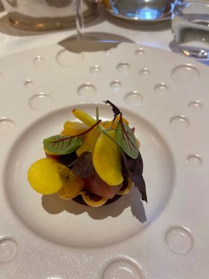 One of the ten vegan course items in the set menu at Lucknam Park Hotel & Spa in Chippenham