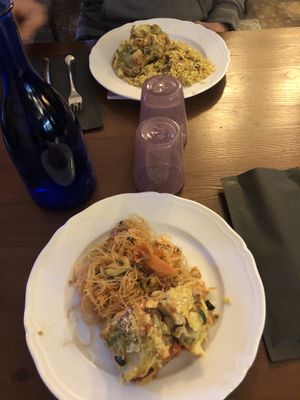 Two dishes from the buffet. at Veganima in Arco