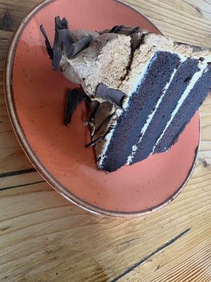 Mocha cake  at The Wild Strawberry in Keswick