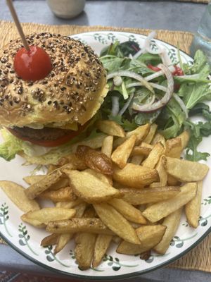 vegan burger  at Annette Cafe in Nice