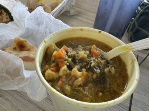 Cauliflower curry soup (weekly soup rotates)  at Greens and Grains in Voorhees