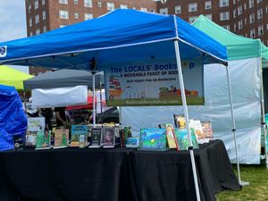 Our set-up at the Asbury Park Vegan Food Festival 2023.  at The Locals' Bookshop - Pop-Up in East Stroudsburg