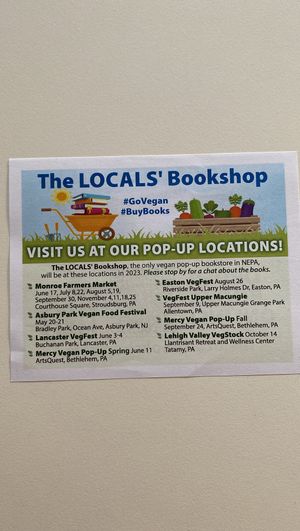 Here’s a listing of where we will be through November.  at The Locals' Bookshop - Pop-Up in East Stroudsburg