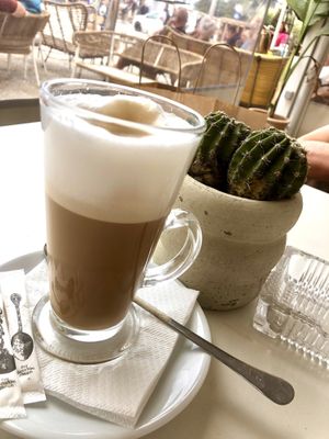 Vegan latte €5.50  at island cafe in Skiathos