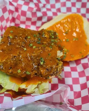 BUFFALO FRIED CHICKUN SAMMICH at Mad Munchies in Pensacola