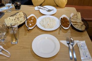 One vegan and one vegetarian meal at Rajmahal in Jeju