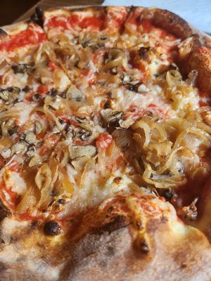 Close up di fungi veganized at Fat Olives in Flagstaff