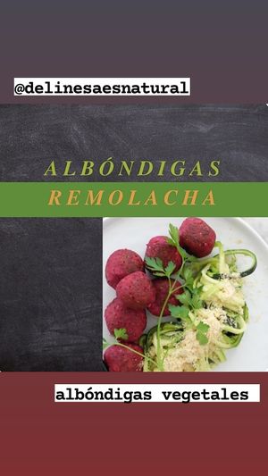 Albóndigas de remolacha y garbanzos at Delinesa in Tenerife