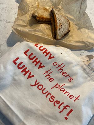 Vegan reuben and Luhv bag. ❤️  at Luhv Vegan Bistro in Philadelphia