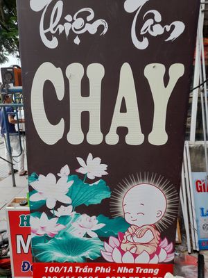 Notice board outside at Quận Chay Thien Tam in Nha Trang