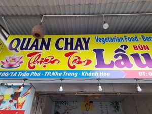 Sign outside at Quận Chay Thien Tam in Nha Trang