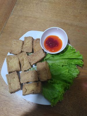Fried tofu at Quận Chay Thien Tam in Nha Trang