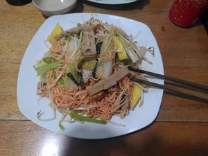 Fried noodles with tofu and vegies at Quận Chay Thien Tam in Nha Trang