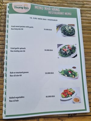Lots of veg at Thung Sen Tam Coc Restaurant & Cafe in Ninh Binh