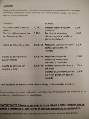 Carta de desayuno 3/7 at La Alacena de Cris in Santiago De Compostela