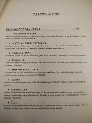 Carta de desayuno 4/7 at La Alacena de Cris in Santiago De Compostela