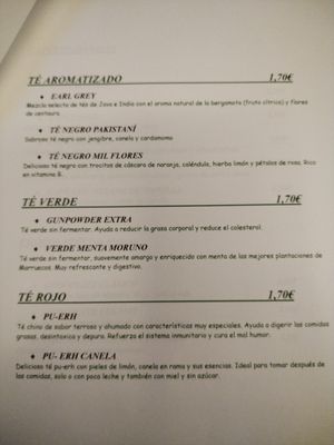 Carta de desayuno 5/7 at La Alacena de Cris in Santiago De Compostela
