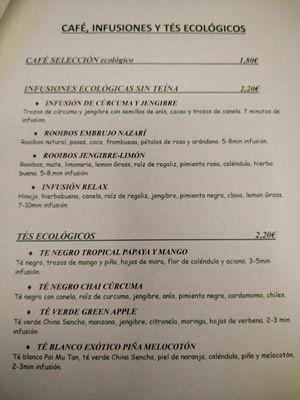 Carta de desayuno 7/7 at La Alacena de Cris in Santiago De Compostela