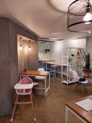 Inside at Booch Cafe in Riga