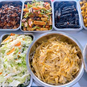 Vegetarian fish and braised mushrooms are two of my favorite dishes #Veganuary at Quán Chay Hữu Duyên in Da Nang