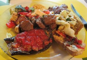 My plate, at Cuenco's. Just a small selection of the great choice... at Cuenco in Mendoza