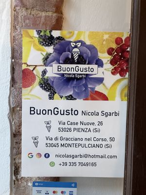   at Buon Gusto Gelateria in Pienza