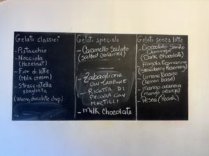   at Buon Gusto Gelateria in Pienza