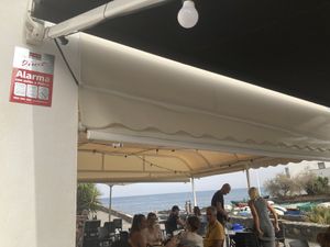 Sea view from my chair  at 70's Cafe in Tenerife