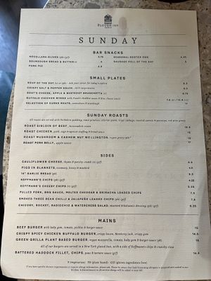 Menu April 2024  at The Plough Inn in Lechlade