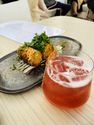 Street corn and mocktail  at Planta Cocina - Marina del Rey in Marina Del Rey