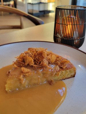 Corn cake served warm 😋 at Planta Cocina - Marina del Rey in Marina Del Rey