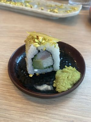 Sunset roll closeup  at Planta Cocina - Marina del Rey in Marina Del Rey