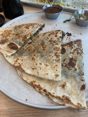 Mushroom and spinach quesadilla   at Planta Cocina - Marina del Rey in Marina Del Rey