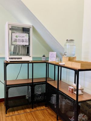 Plates and water  at Hola Vege - 歐拉蔬食工坊 in Kaohsiung